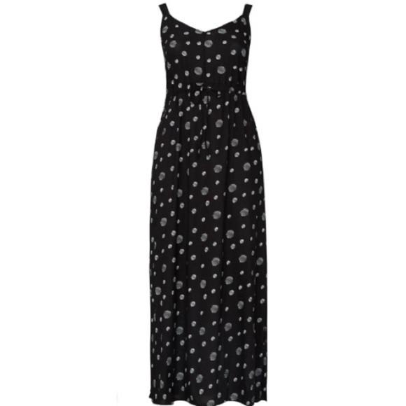Junarose Elegant Plus Size Dress Black Polka Dot Maxi Dress Size 22 - Picture 4 of 8